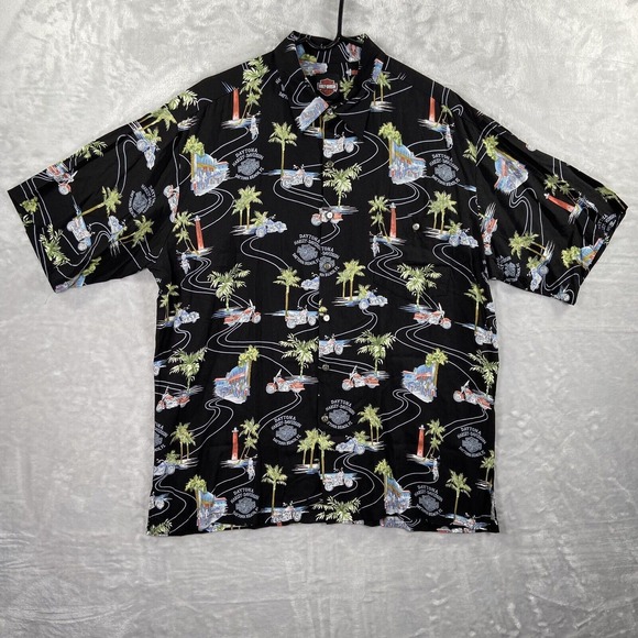 Harley-Davidson Other - Harley Davidson Shirt men's XL Hawaiian Button Up Short Sleeve Summer Casual